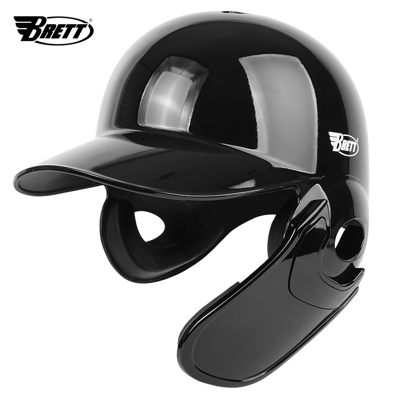 브렛 프로페셔널 프리미엄 경량 배팅헬멧 블랙유광 양귀헬멧